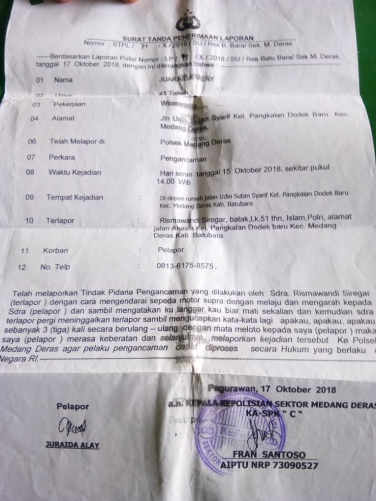 6 Bulan Pengaduan Ancaman Oknum Polisi Terkesan Jalan ‘Ditempat’