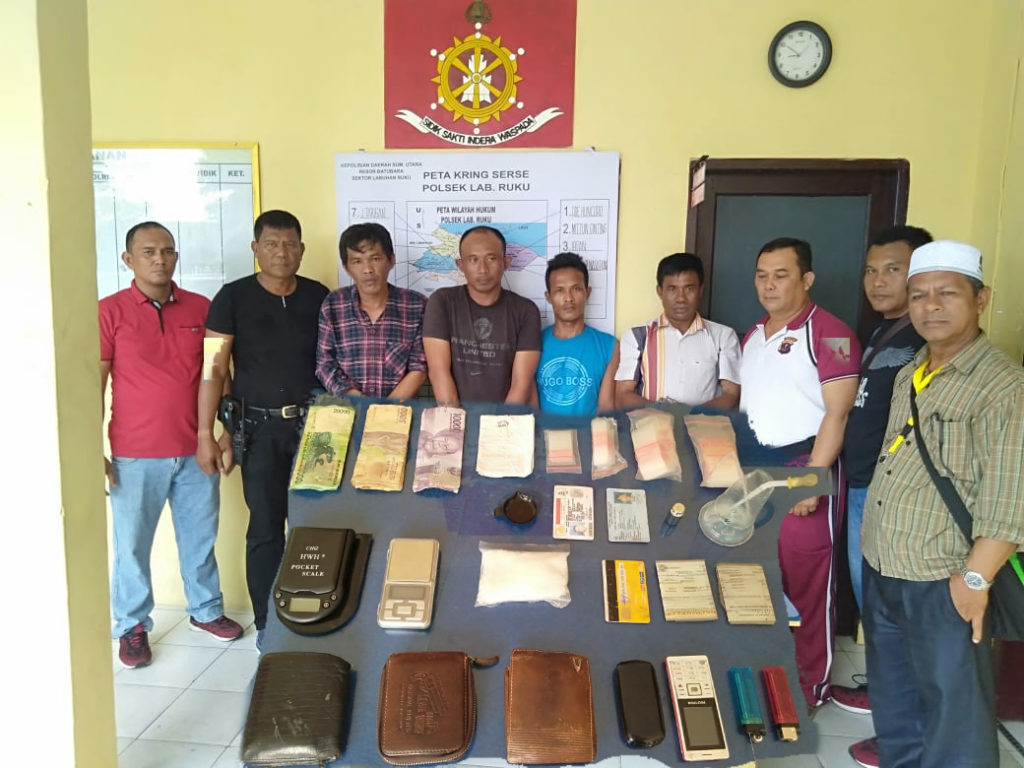 Lagi, Polsek Labuhan Ruku Ringkus 4 Tersangka di Jln Solo Bersama 1 Ons Sabu