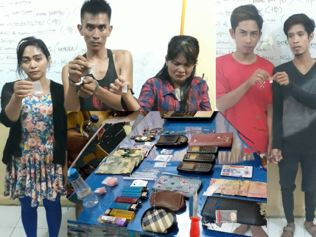 Satu Bandar dan 4 Pemakai Diringkus Polisi Ditempat Berbeda