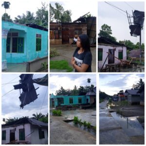 28 Rumah Desa Sei Muka Batubara Porak Poranda Dihantam Puting Beliung