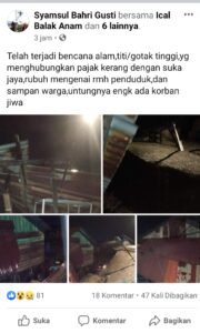 Jembatan Penghubung Kelurahan Tanjung Tiram dan Desa Suka Jaya Ambruk