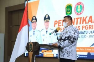 Pelantikan PGRI Labura 2020-2025, Bupati Apresiasi Guru Tetap Sabar