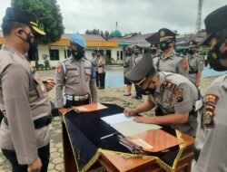 1 Kabag, 2 Kasat dan 2 Kapolsek di Polres Tanah Karo Sertijab