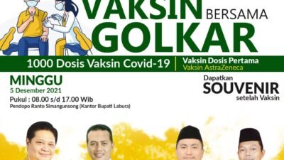 Sambut Instruksi DPD Golkar Sumut, Golkar Labura Genjot Target Vaksin 70 Persen