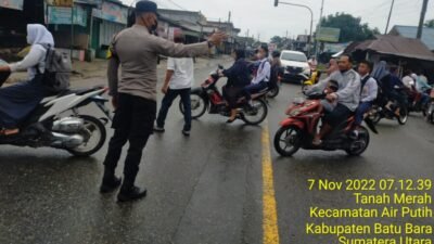 Polsek Indrapura Atur Lalulintas Pagi, Antisipasi Macet