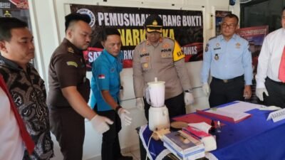 Polres Mura Blender 116,60 Gram Sabu dan 7,10 Gram Ekstasi