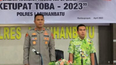 Wabup Labura Rakor Ops Ketupat Toba 2023 Melalui Vidcon