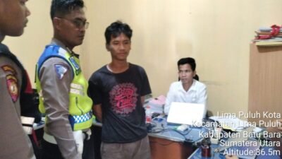 Personil Lantas Batubara Amankan Pengendara Motor Bawa Paket Sabu