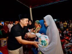 Bantuan Beras, Vacum Cleaner dan RMU Diserahkan Bupati Zahir di Desa Pakam