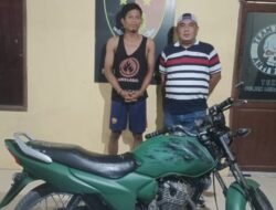 Polsek Medang Deras Tahan Tersangka Penggelapan Motor