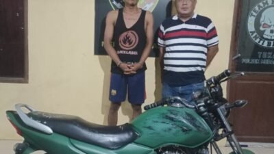 Polsek Medang Deras Tahan Tersangka Penggelapan Motor