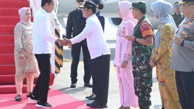 Pj Gubernur Sumut Sambut Kedatangan Presiden RI di Kualanamu
