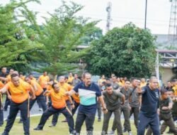 Forkopimda Batubara Meriah Hari Bhayangkara Dengan Senam Sehat 