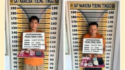 Polres Tebing Tinggi Bekuk Dua Residivis Pengedar Sabu di Sergai