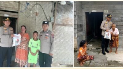 Peduli Warga Kurang Mampu, Polsek Medang Deras Salurkan Sembako