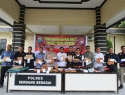 Polres Sergai Bakar 23,5 Kg Ganja