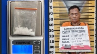 Polisi Amankan Residivis Sabu di Jalan SM Raja Tebing Tinggi