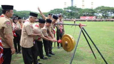 Bupati Asahan Pukul Gong, Buka Jambore Gerakan Pramuka Tahun 2026