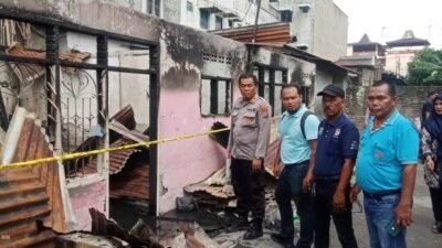 Kapolsek Padang Hulu Bersama Labfor Polda Sumut Periksa Ulang TKP Kebakaran