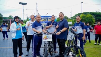 Semarak Hari Bhayangkara ke-80, Polres Batubara Olahraga Bersama