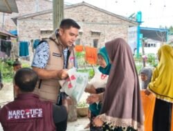 Satnarkoba Batubara Edukasi Bahaya Narkoba dan Penyaluran Sembako ke Lansia