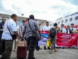Penerbangan Perdana Wings Air Rute KNO-Madina Diresmikan Gubernur Sumut 