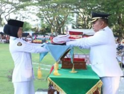 Wabup Asahan Pimpin Penurunan Bendera dan Serahkan Berbagai Penghargaan