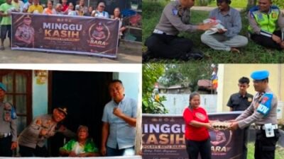 Polres Batubara Berbagi Sembako dan Edukasi Bahaya Narkoba ke Masyarakat