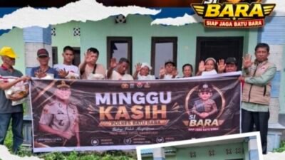 Polres Batubara Bagi Sembako, Edukasi Narkoba dan Jaga Ibadah