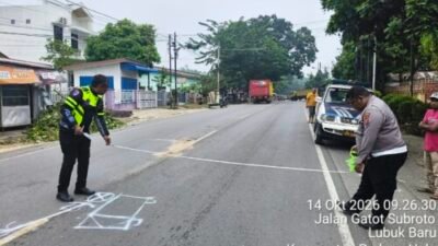 Pengendara Septor Tabrak Truk, Polres Tebing Tinggi Indetifikasi Kecelakan
