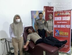 Sambut HUT Humas Polri ke 75, Polres Tebing Tinggi Gelar Donor Darah