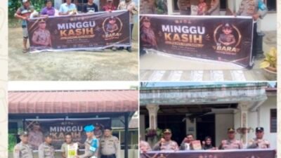 Polres Batubara Bagikan Sembako di 5 Lokasi dan Ajak Warga Perangi Narkoba