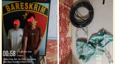 Curi Kabel Tower Sutet PLN di Batubara, Dua Pria Diamankan Polisi, Kerugian Rp 973